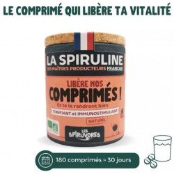 Spiruline en comprimé bio & Française, format 30 jours de cure, 90g