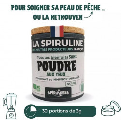 Spiruline en poudre bio & Française, format 30 jours de cure, 90g