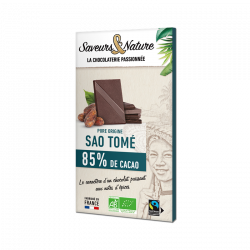 Chocolat noir 85% de cacao Sao Tomé 80g