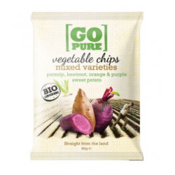Chips de légumes (panais,betterave, patate douce à chair orange et violette) 90g