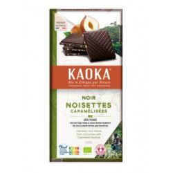 Chocolat noir 66% avec éclats de noisettes caramélisées 100g