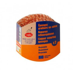 Lot de 2 éponges grattoir en cuivre