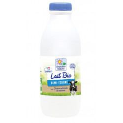 Lait UHT 1/2 écrémé bouteille 1l