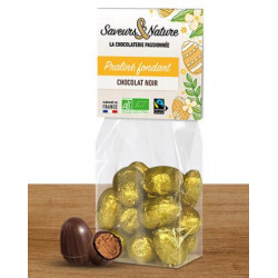 Oeufs praliné noisette enrobés de chocolat noir (150g)
