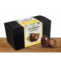 Ballotin d'oeufs praliné noisette enrobés de chocolat noir (160g)