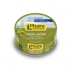 Thon listao "à l'huile d'olive vierge extra bio" pêche responsable 160g