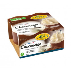 Choconeige, crème dessert au chocolat nappée crème chantilly 4x110g