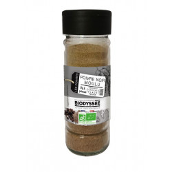 Poivre noir moulu, flacon en verre 40g
