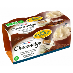 Choconeige, crème dessert au chocolat nappée crème chantilly 2x110g