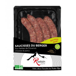 Saucisses du berger aux herbes de Provence, sans nitrite ajouté x4 220g