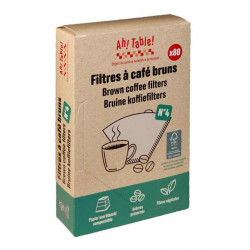 Filtre à café n°4 en papier brun FSC, boîte de 80 filtres