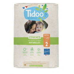 Couches écologiques voile naturel T2 3-6kg, jumbo paquet de 50 couches