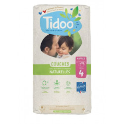 Couches écologiques voile naturel T4 7-18kg, jumbo paquet de 44 couches