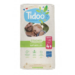Couches écologiques voile naturel T4+ 9-20kg, jumbo paquet de 42 couches