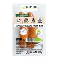Saucisse fumée conservation sans nitrite x2, 200g